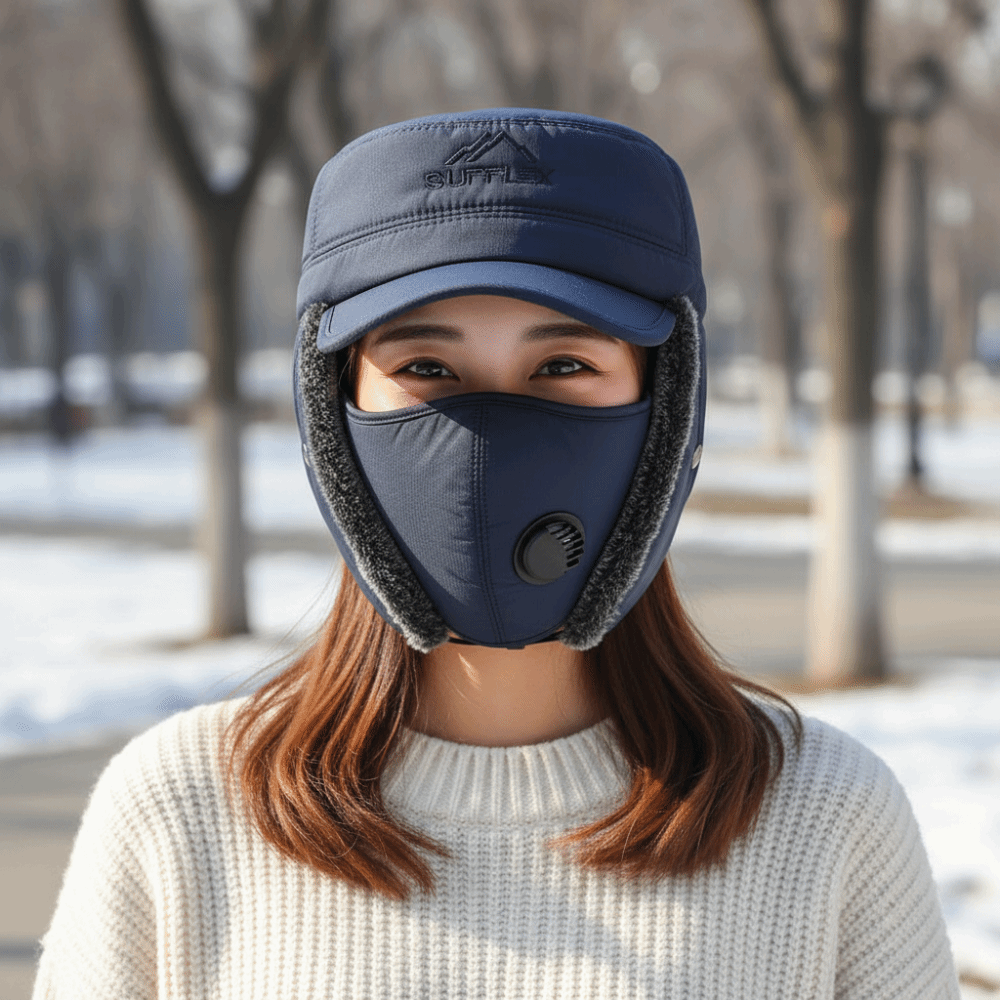 Trapper Hat Ear Flap - Gruby zimowy kapelusz typu trapper, oddychający,