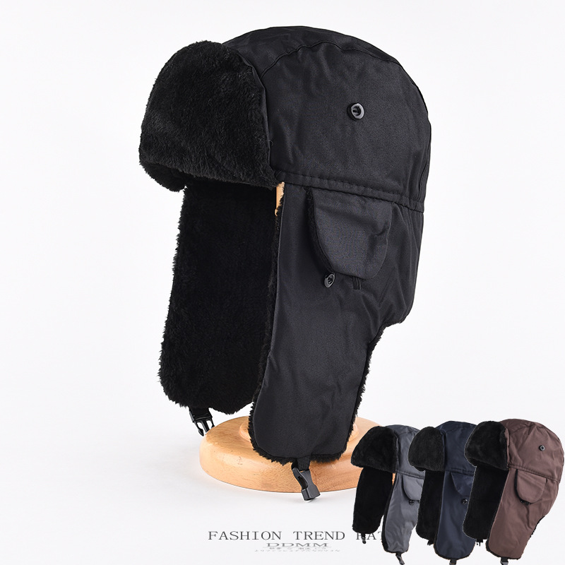 Trapper Hat Ear Flap - 1 szt. Męska zimowa ciepła czapka