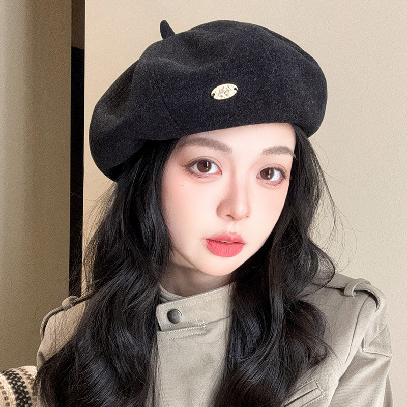 Beret French Wool - Damski zimowy beret z mieszanki wełny