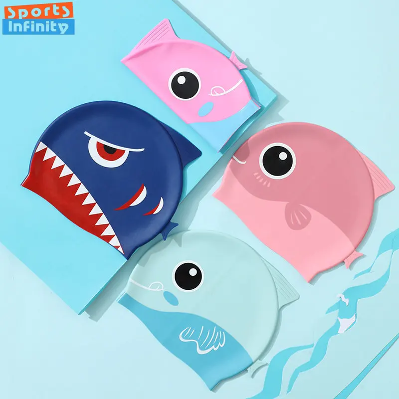 Cartoon Cute Fish Shark Siliko – Swim Hat Silicone recenzja i cena